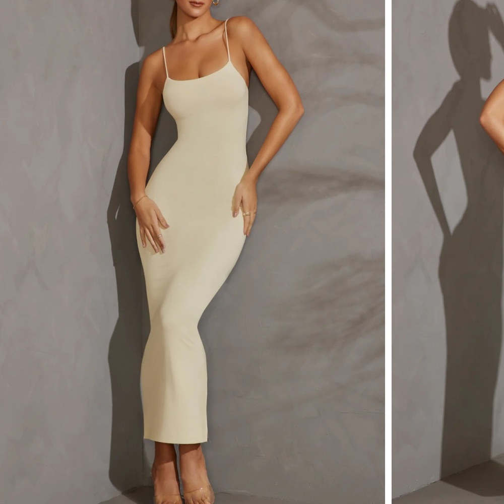 Oh Polly Scoop Neck Maxi Dress in Ivory